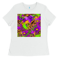 White Mardi Gras and jester hat seamless pattern Ladies Tee - HowdyJamesFarm