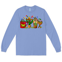 Colony Blue Mexico Coffee Cups With Cactus Sombrero And Maraca Long Sleeve Tee - FaDigitalArtStudio