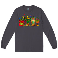 Smoke Mexico Coffee Cups With Cactus Sombrero And Maraca Long Sleeve Tee - FaDigitalArtStudio