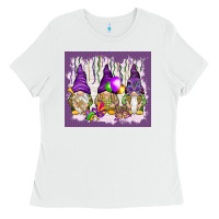White Mardi Gras carnival with gnomies tumbler Ladies Tee - HowdyJamesFarm