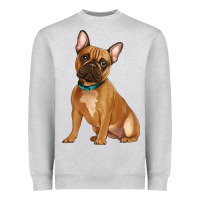 Heather Grey french bulldog Heavyweight Sweatshirt - Artiststas