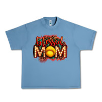 Pebble Blue blessed softball mom lightbulb letters Urban Heavy Tee - OliviaCreatesArt