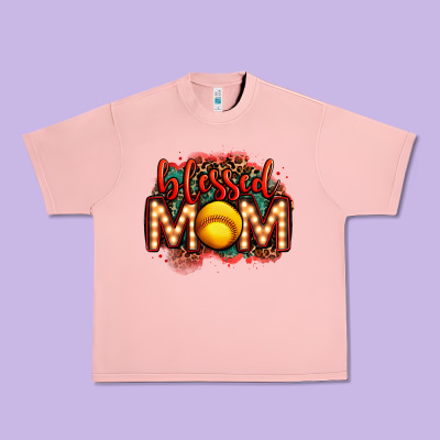 Blessed Softball Mom Lightbulb Letters Urban Heavy Tee Designed By Oliviacreatesart