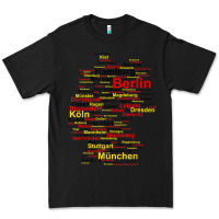Black germany map silhouette towns cities flag berlin travel t shirt Premium Tee - maiPhamDesign