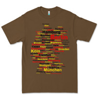 Cacao germany map silhouette towns cities flag berlin travel t shirt Premium Tee - maiPhamDesign
