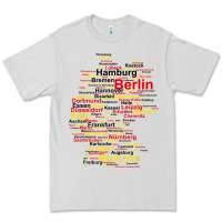 Dove Grey germany map silhouette towns cities flag berlin travel t shirt Premium Tee - maiPhamDesign