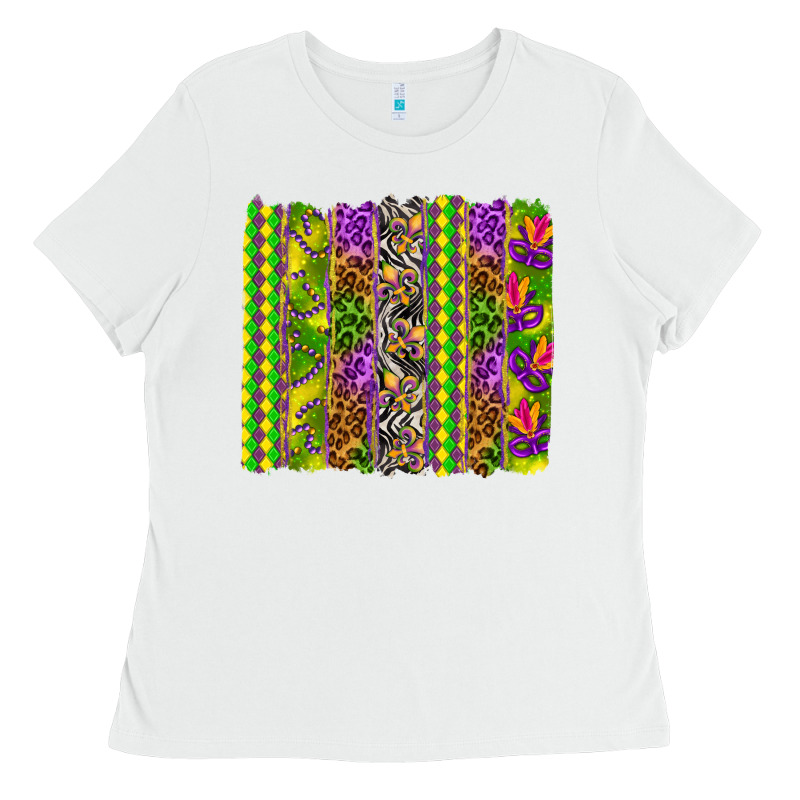 Mardi Gras Brushstroke Ladies Tee by HowdyJamesFarm | Teevron