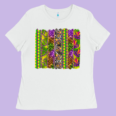 Mardi Gras Brushstroke Ladies Tee Designed By Howdyjamesfarm