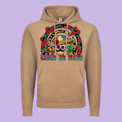 Cinco De Mayo Rainbow Vintage Hoodie Designed By Fadigitalartstudio