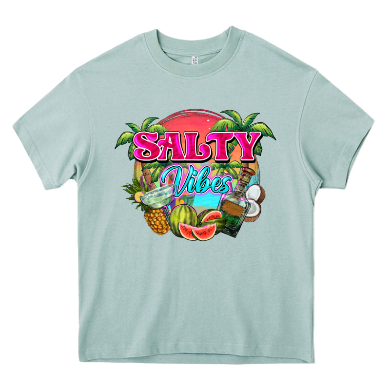 Salty Vibes Summer Heavy Core Tee by NancyCooperArtShop | Teevron