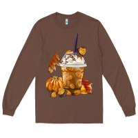 Chestnut Pumpkin Spice Coffee Long Sleeve Tee - FaDigitalArtStudio