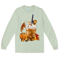 Matcha Pumpkin Spice Coffee Long Sleeve Tee - FaDigitalArtStudio