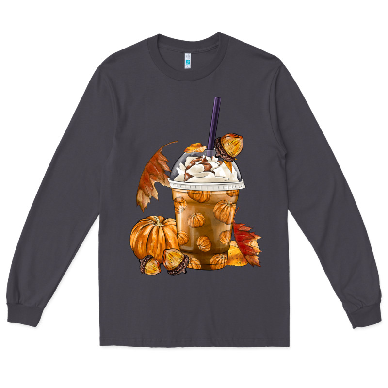Pumpkin Spice Coffee Long Sleeve Tee by FaDigitalArtStudio | Teevron