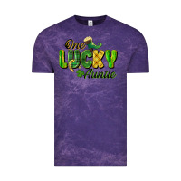 Cloud Purple One Lucky Auntie St. Patrick's Day Vintage Tee - CowGirlArtShop