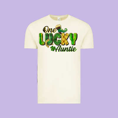 One Lucky Auntie St. Patrick's Day Vintage Tee Designed By Cowgirlartshop