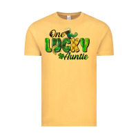 Vintage Mustard One Lucky Auntie St. Patrick's Day Vintage Tee - CowGirlArtShop