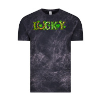 Cloud Black st. patrick's day lucky with clovers and horseshoe Vintage Tee - RanaPortraitStore