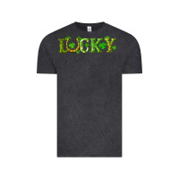 Vintage Black st. patrick's day lucky with clovers and horseshoe Vintage Tee - RanaPortraitStore