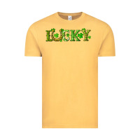 Vintage Mustard st. patrick's day lucky with clovers and horseshoe Vintage Tee - RanaPortraitStore