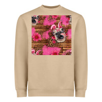 Easter Heifer With Bunny Ears Seamless Pattern Heavyweight Sweatshirt | Teevron
