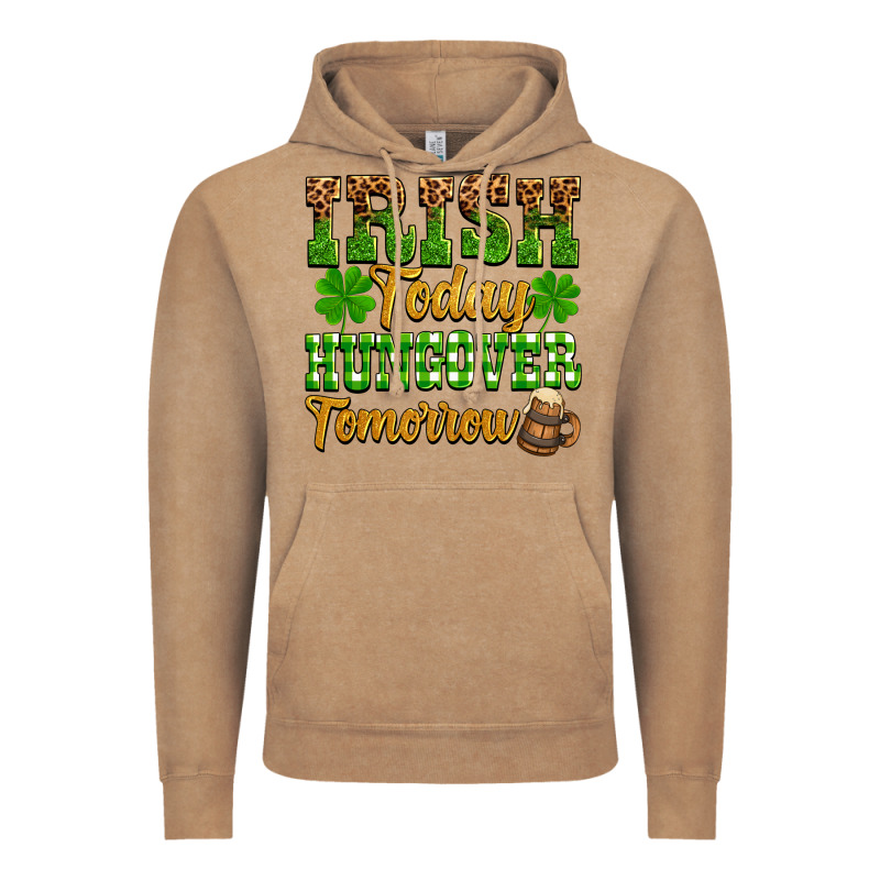 St. Patrick's Irish Today Hungover Tomorrow Vintage Hoodie by OliviaCreatesArt | Teevron