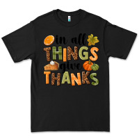 Black In all things give thanks Premium Tee - NancyCooperArtShop