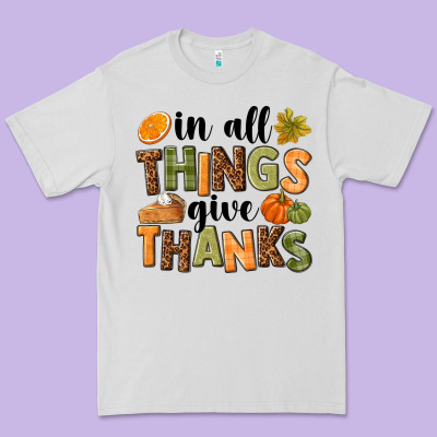 In All Things Give Thanks Premium Tee Designed By Nancycooperartshop