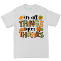 Dove Grey In all things give thanks Premium Tee - NancyCooperArtShop