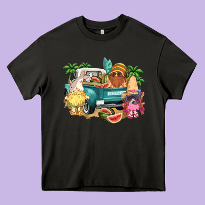 Summer Gnomies Truck Heavy Core Tee Designed By Nancycooperartshop