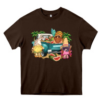 Chocolate Brown summer gnomies truck Heavy Core Tee - NancyCooperArtShop
