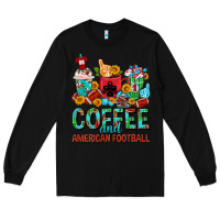 Black Coffee And American Football Coffee Cups Long Sleeve Tee - FaDigitalArtStudio