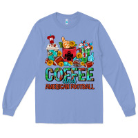 Colony Blue Coffee And American Football Coffee Cups Long Sleeve Tee - FaDigitalArtStudio