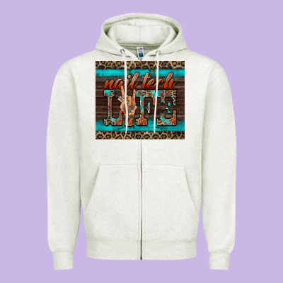 Nail Tech Life Zipper Hoodie Designed By Barkaloodesign