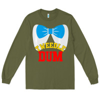 Army Green tweedle dee dum funny matching halloween costume for couples premium t Long Sleeve Tee - maiPhamDesign