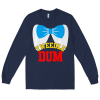 Navy tweedle dee dum funny matching halloween costume for couples premium t Long Sleeve Tee - maiPhamDesign