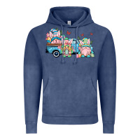 Vintage Denim Easter gnomes truck Vintage Hoodie - OliviaCreatesArt