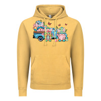 Vintage Mustard Easter gnomes truck Vintage Hoodie - OliviaCreatesArt