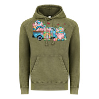 Vintage Olive Easter gnomes truck Vintage Hoodie - OliviaCreatesArt