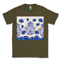 Army Green evil eyes with white wooden pattern Classic Tee - TumblerDesignByShophia