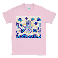 Bubblegum Pink evil eyes with white wooden pattern Classic Tee - TumblerDesignByShophia