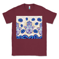 Burgundy evil eyes with white wooden pattern Classic Tee - TumblerDesignByShophia