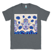Charcoal Heather evil eyes with white wooden pattern Classic Tee - TumblerDesignByShophia