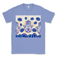Colony Blue evil eyes with white wooden pattern Classic Tee - TumblerDesignByShophia