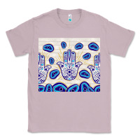 Lilac evil eyes with white wooden pattern Classic Tee - TumblerDesignByShophia