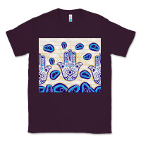 Plum evil eyes with white wooden pattern Classic Tee - TumblerDesignByShophia
