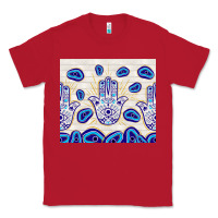 Red evil eyes with white wooden pattern Classic Tee - TumblerDesignByShophia