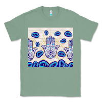 Sage evil eyes with white wooden pattern Classic Tee - TumblerDesignByShophia