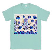 Seafoam evil eyes with white wooden pattern Classic Tee - TumblerDesignByShophia