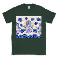 Sports Green evil eyes with white wooden pattern Classic Tee - TumblerDesignByShophia