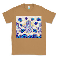 Toasted Coconut evil eyes with white wooden pattern Classic Tee - TumblerDesignByShophia